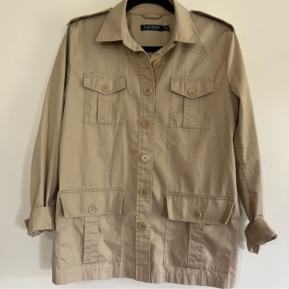 Lauren Ralph Lauren Women's Utility Jacket Tan military safari size small VTG